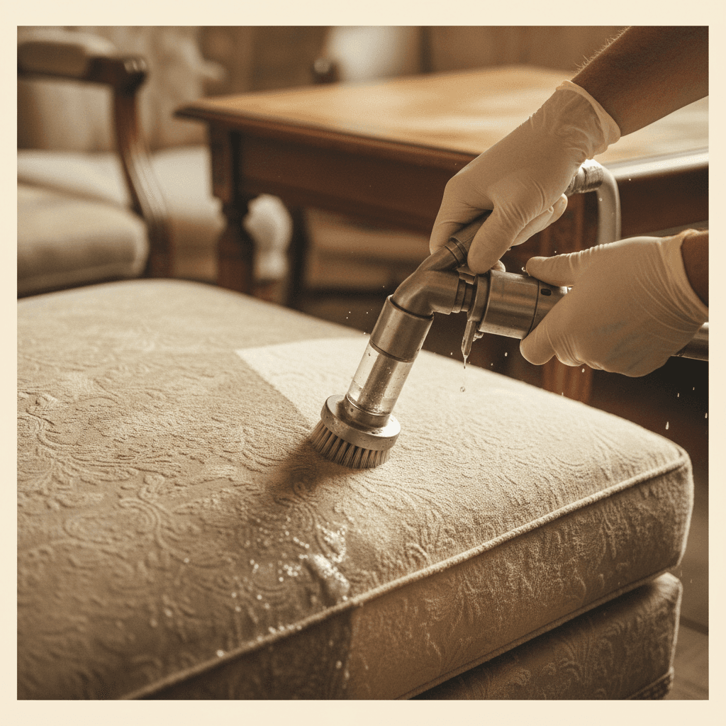 Upholstery and fabric cleaning showing professional treatment